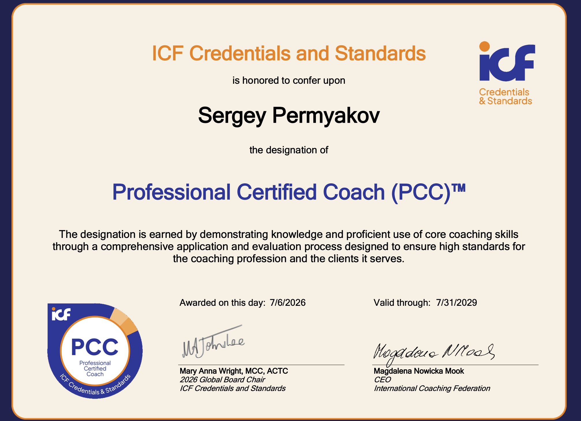 PCC ICF
